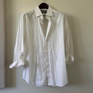 White slim fit cotton shirt